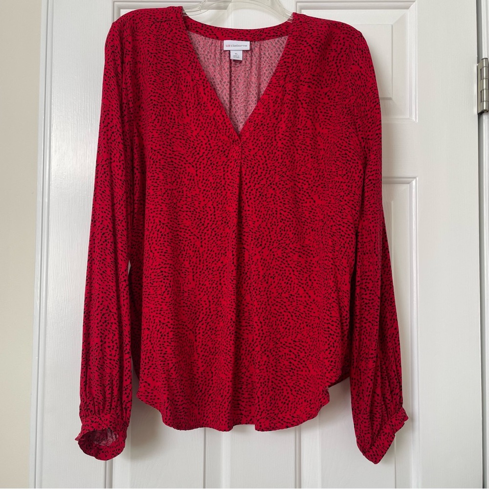 Feminine red Liz Claiborne blouse